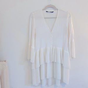ZARA Sheer White Party Blouse